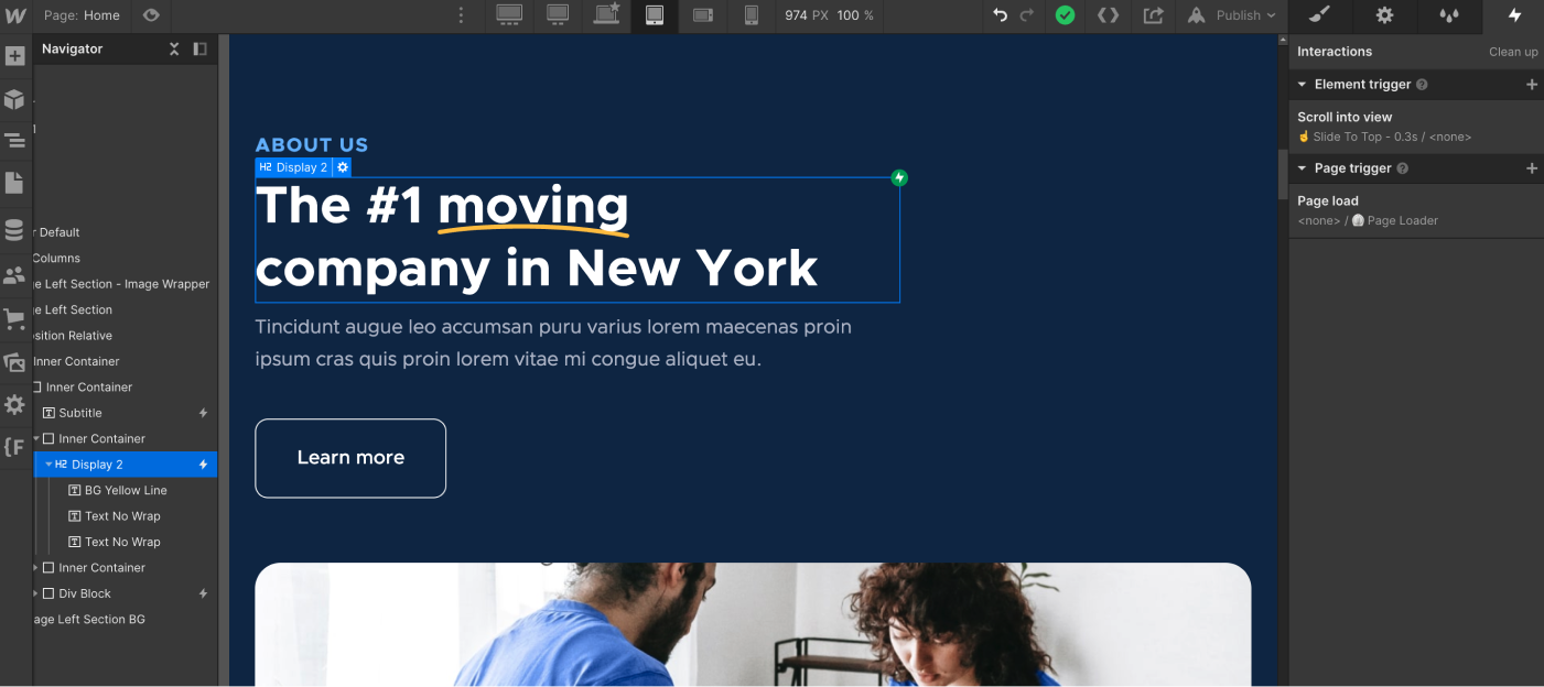 Animations - Movers X Webflow Template