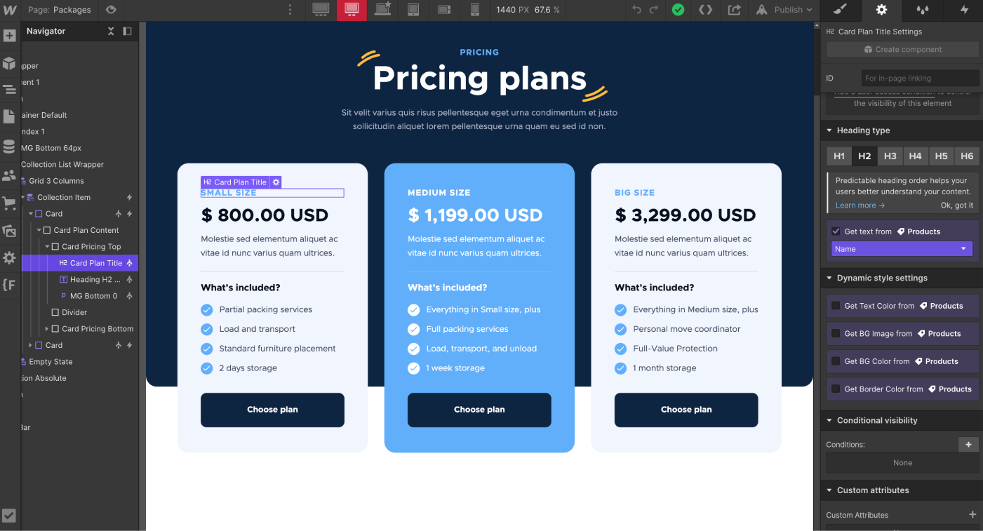 Ecommerce Content - Movers X Webflow Template
