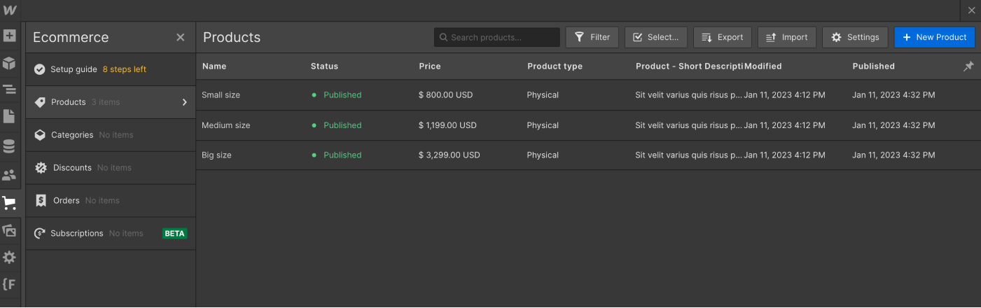 Ecommerce Collection - Movers X Webflow Template