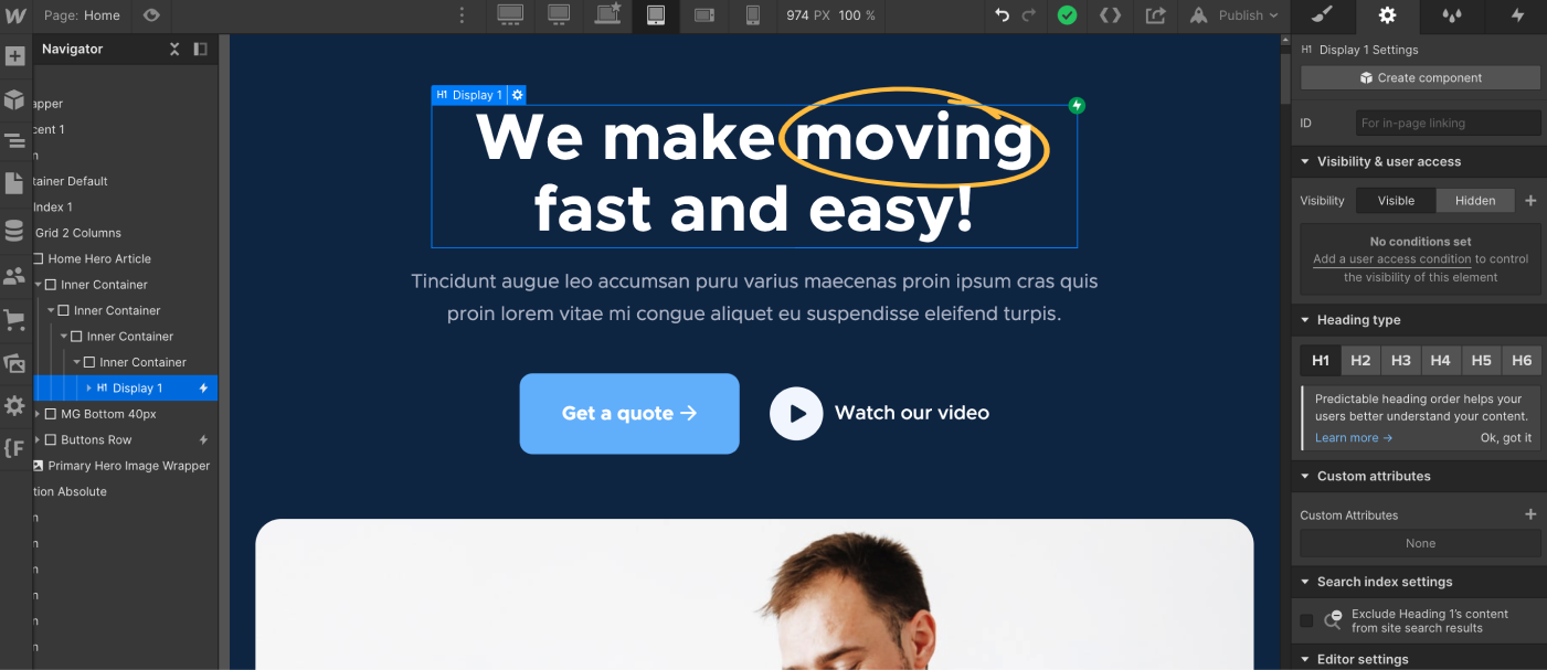 Static Content - Movers X Webflow Template